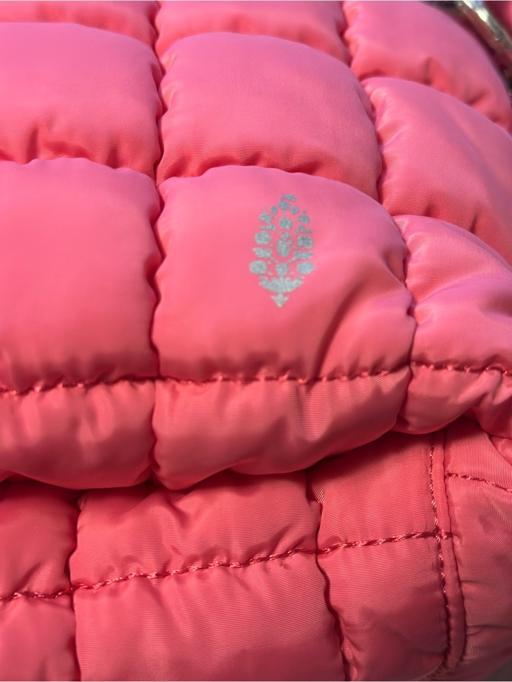 Free People Quilted Hot Pink Puffer Crossbody Bag - Picture 6 of 7